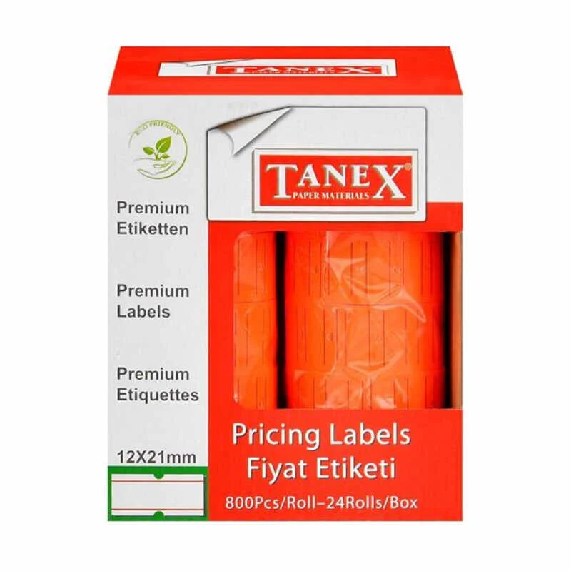 TANEX KIRMIZI 6 LI PK FİYAT MAKİNA ETİKETİ 800 LÜ (Best)