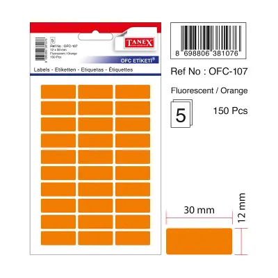 TANEX OFC-107 YEŞİL 12x30 mm OFİS ETİKETİ (Best)