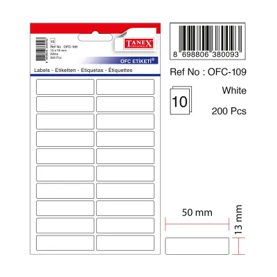 TANEX OFC-109 13x50 mm BEYAZ OFİS ETİKETİ (Best)