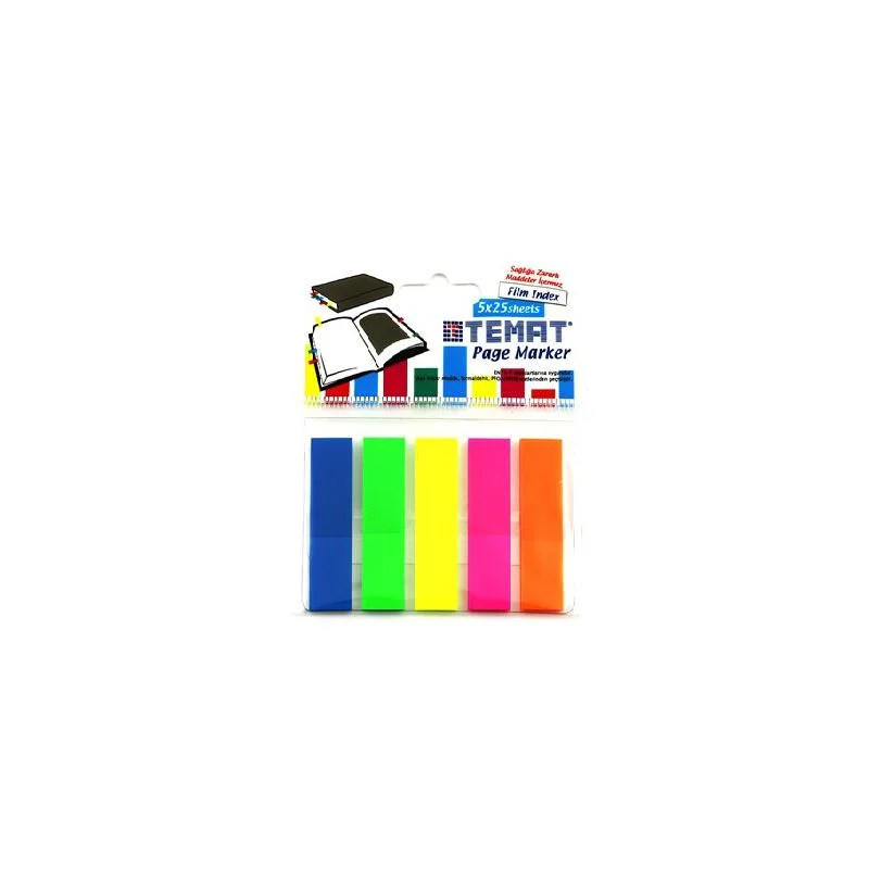 TEMAT 45x12 FİLM İNDEX YAPIŞKANLI SAYFA AYRAÇ 5x25 YP. 10861 (Best)
