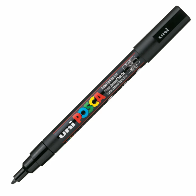 UNİ-BALL PC-3M POSCA SU BAZLI MARKER SİYAH 0.9 (Best)