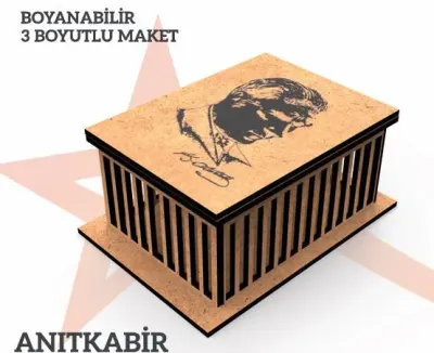 YILDIZLAR AHŞAP 3D AHŞAP BOYANABİLİR MAKET ANITKABİR BYM-07 (Best)