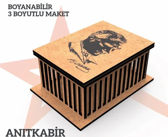 YILDIZLAR AHŞAP 3D AHŞAP BOYANABİLİR MAKET ANITKABİR BYM-07 (Best)