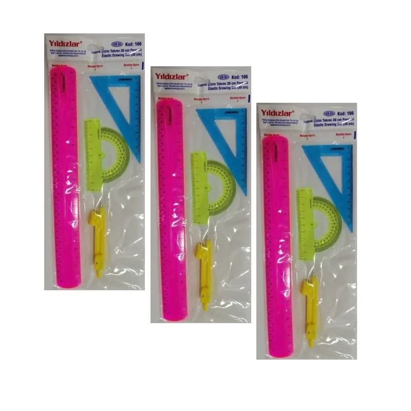 YILDIZLAR ELASTİK ÇİZİM TAKIMI 30 cm KOD.166 (Best)