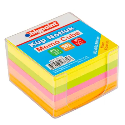 Bigpoint Akrilik Küp Notluk Neon Renkli 8x8cm