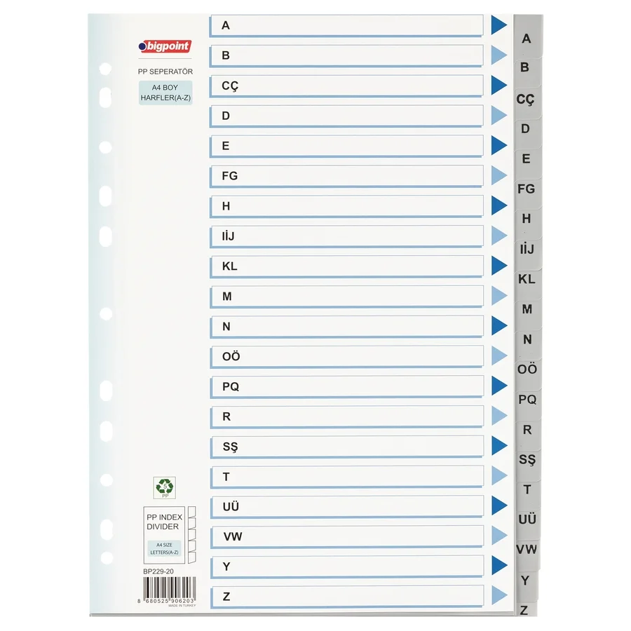 Bigpoint PP Seperatör Harfler A-Z