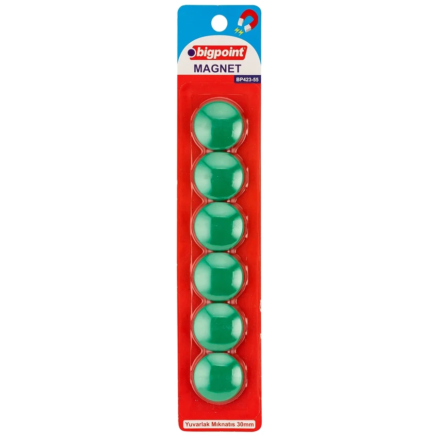 Bigpoint Magnet 30mm (Mıknatıs) Yeşil 6'lı Blister