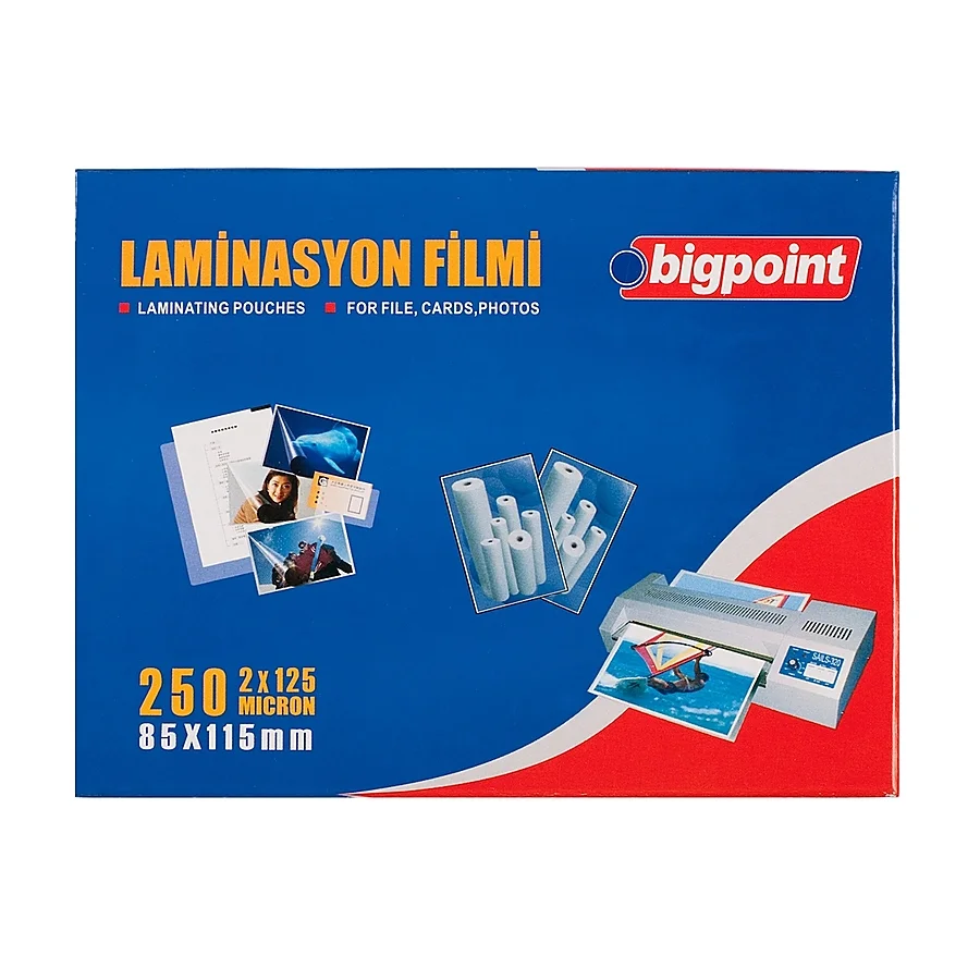 Bigpoint Laminasyon Filmi 85x115mm 125 Mikron 100'lü Kutu