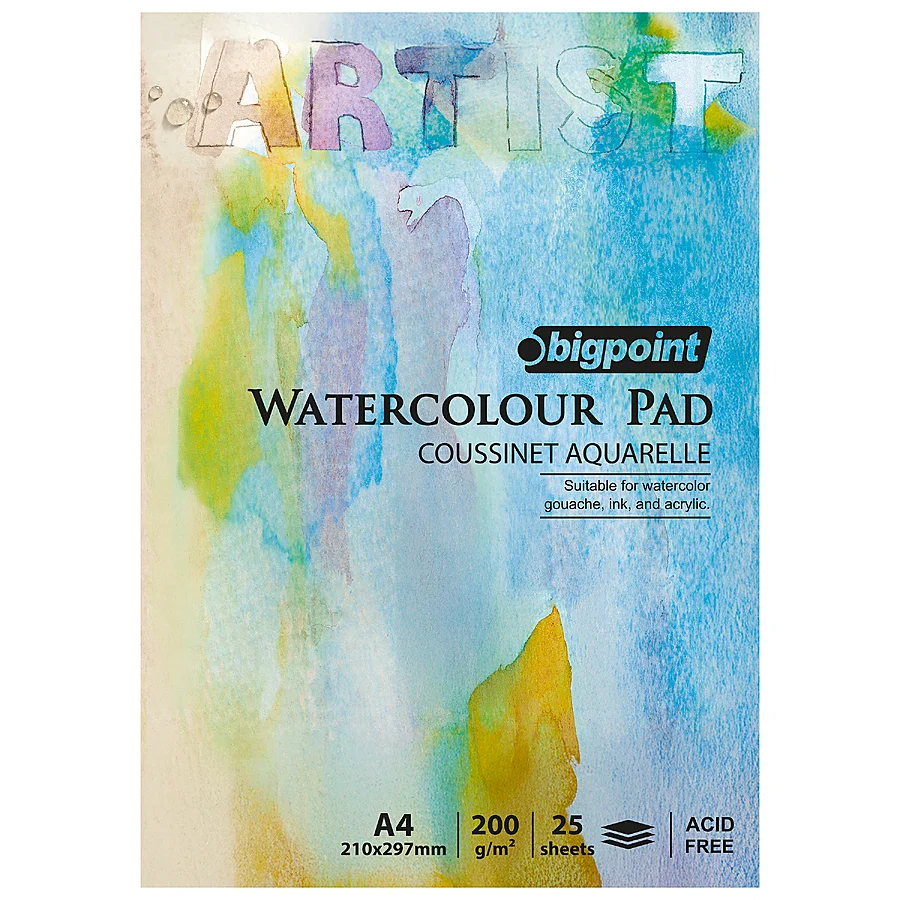 Bigpoint Suluboya Blok 200 Gram A4 - 25 Yaprak (Watercolour Pad)