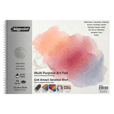 Bigpoint Sanatsal Resim Defteri 120 Gram 25x35cm - 15 Yaprak