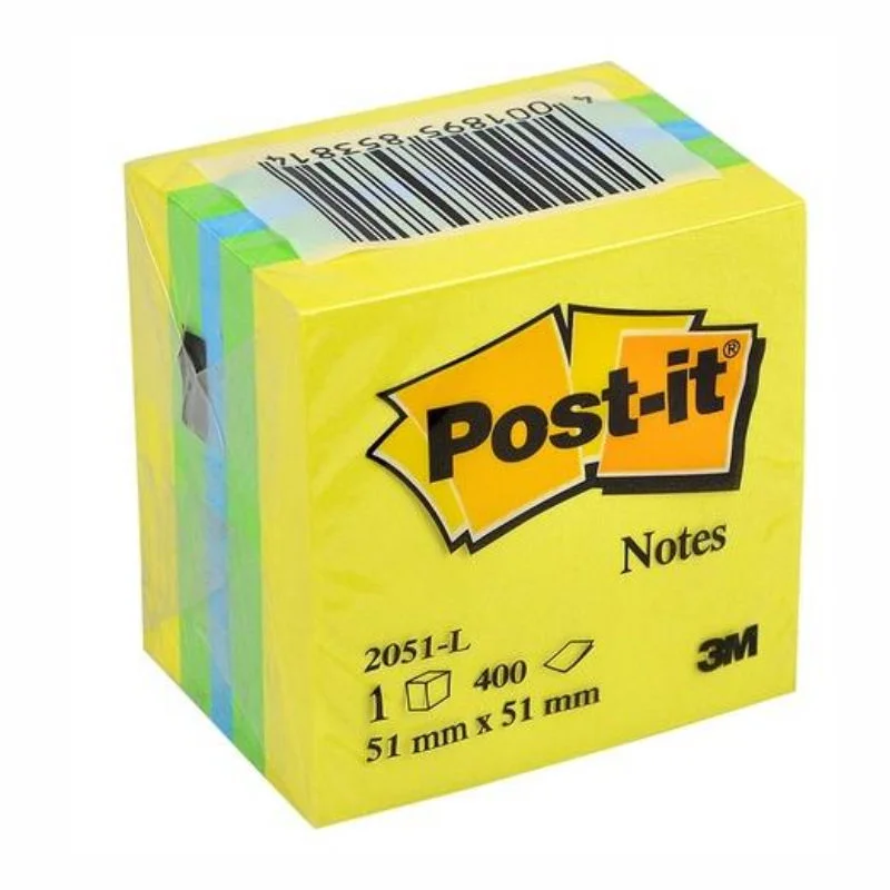 3M 2051-L 52x52 MİNİ KÜP POST-İT SARI TON 400 YP (Best)
