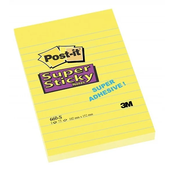 3M 660S POSTİT ULTRA SARI 102X152 ÇİZGİLİ 90 YP (Best)