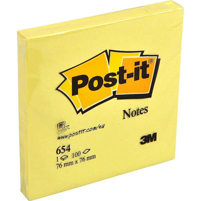 3M POST-İT 654-TFEN ENERGETIC 76x76 YAPIŞKANLI NOT KAĞIDI 100 YP.6 LI (Best)