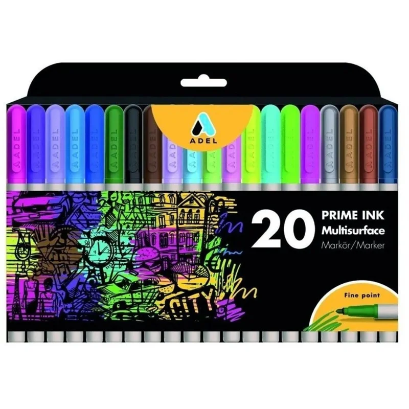 ADEL PRIME 20 RENK KARMA MULTİSURFACE BOLDLINER KALEM 2201000107 (Best)