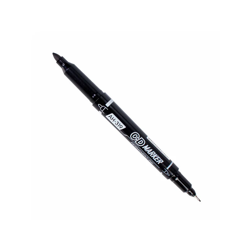 AIHAO 319 ÇİFT UÇLU SİYAH PERMANENT KALEM (Best)