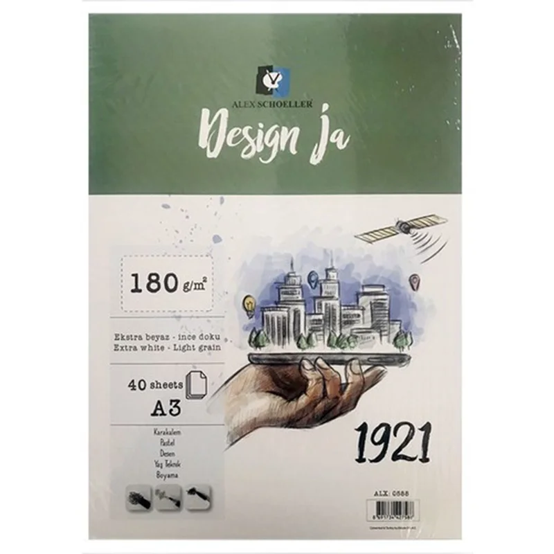 ALEX A3 40 YP 180 gr DOKULU RESİM BLOK ALX-0464 (Best)