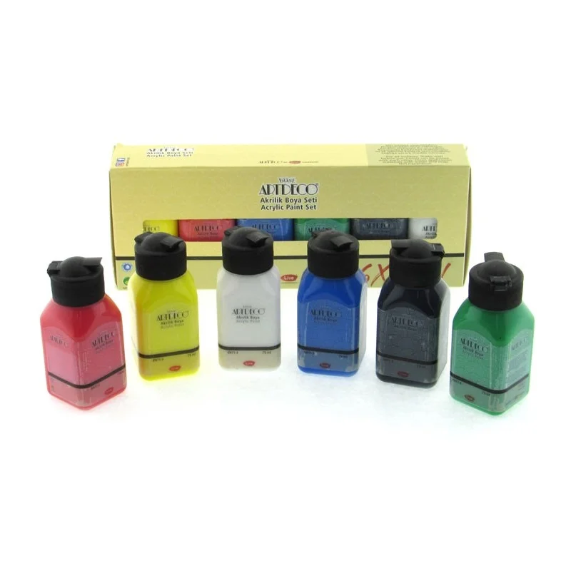 ARTDECO AKRİLİK BOYA 75 ML CANLI RENKLER 6 LI SET (Best)