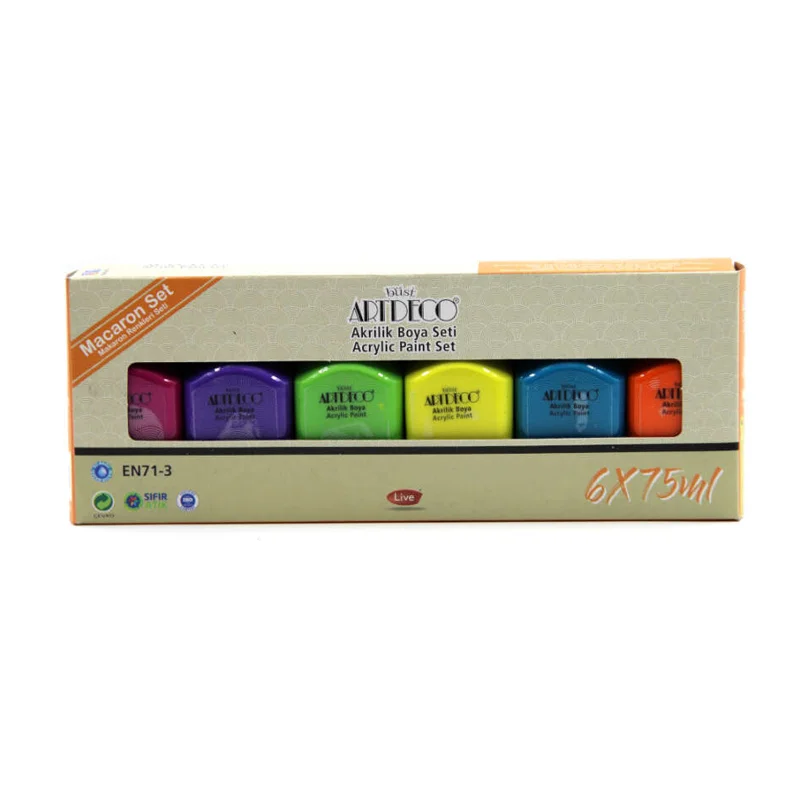 ARTDECO AKRİLİK BOYA 75 ML MAKARON RENKLER 6 LI SET (Best)