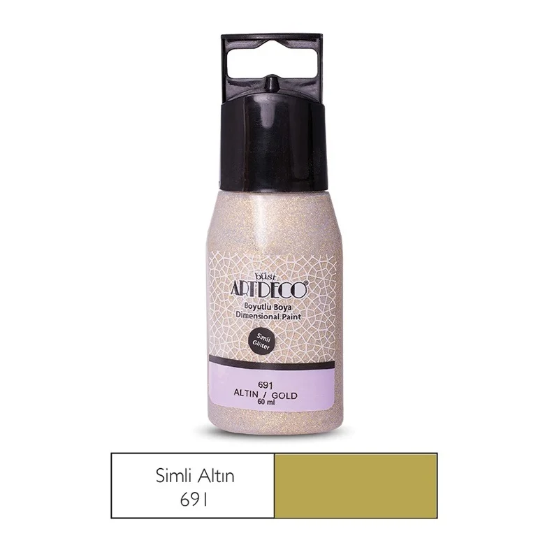 ARTDECO Y-041C-691 SİMLİ BOYUTLU BOYA 60 ml ALTIN (Best)