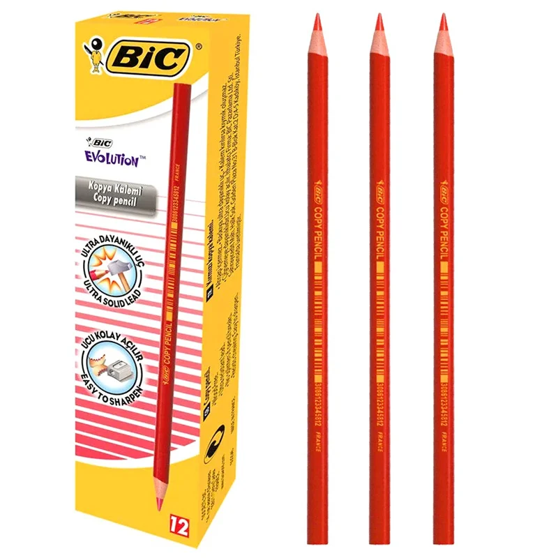 BİC EVOLUTION KIRMIZI KOPYA KALEMİ 12 Lİ 921369 (ÖZEL FİYAT) (Best)