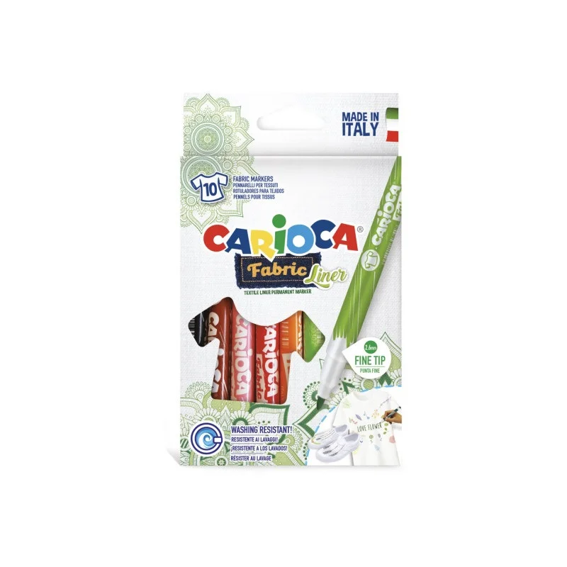 CARIOCA 10 RENK KUMAŞ BOYAMA KALEMİ FINE 42909 (Best)