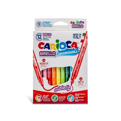 CARIOCA 12 RENK ÇİFTUÇ KEÇELİ KALEM 41457 (Best)