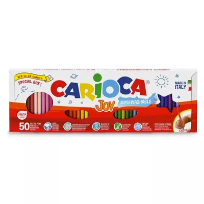 CARIOCA JOY SÜPER 50 Lİ YIKANABİLİR KEÇELİ KALEM 41018 (Best)