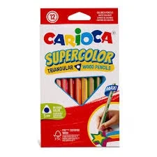 CARİOCA SUPERCOLOR MAXI ÜÇGEN KURU BOYA KALEMİ 12'Lİ 43451 (Best)