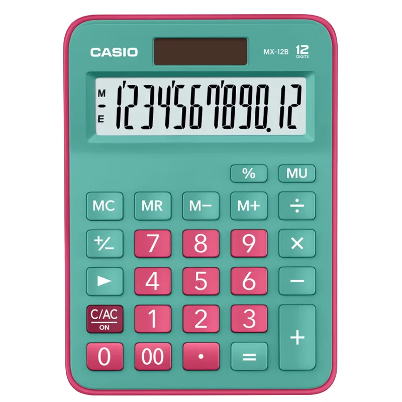 CASIO MX-12 B RENKLİ HESAP MAKİNESİ 12 HANE (Best)