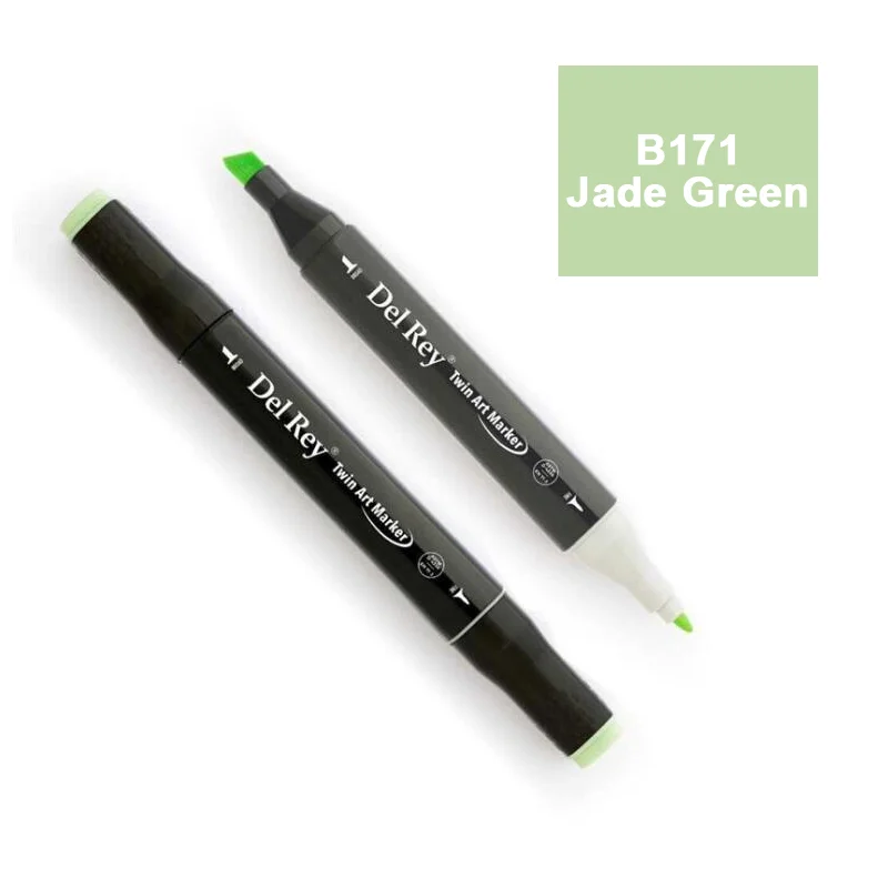 DEL REY TWIN MARKER B171 JADE GREEN ÇİFT UÇLU GRAFİK KALEMİ MN-DR171 (Best)
