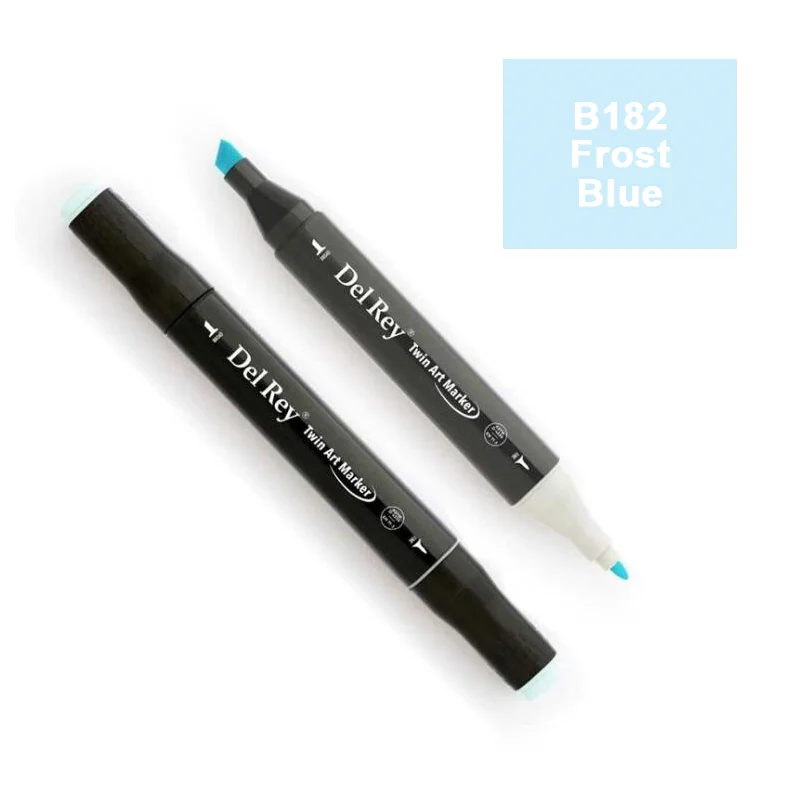 DEL REY TWIN MARKER B182 FROST BLUE ÇİFT UÇLU GRAFİK KALEMİ MN-DR182 (Best)