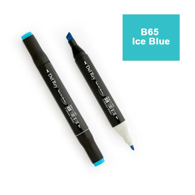 DEL REY TWIN MARKER B65 ICE BLUE ÇİFT UÇLU GRAFİK KALEMİ MN-DR065 (Best)