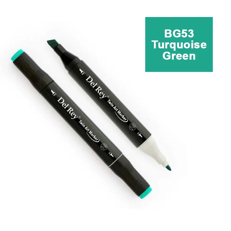 DEL REY TWIN MARKER BG53 TURQUOİSE GREEN ÇİFT UÇLU GRAFİK KALEMİ MN-DR053 (Best)