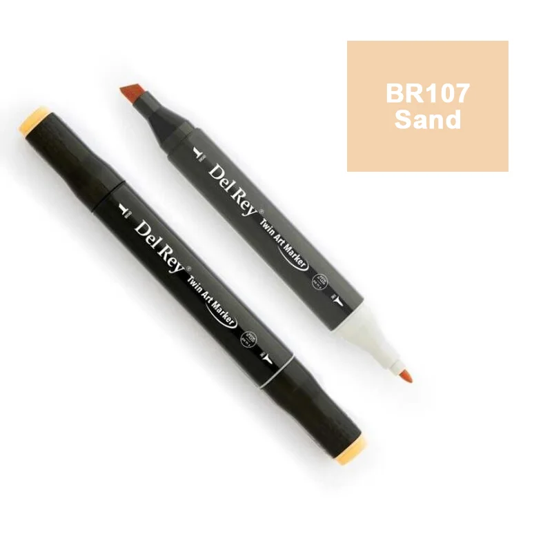 DEL REY TWIN MARKER BR107 SAND ÇİFT UÇLU GRAFİK KALEMİ MN-DR107 (Best)