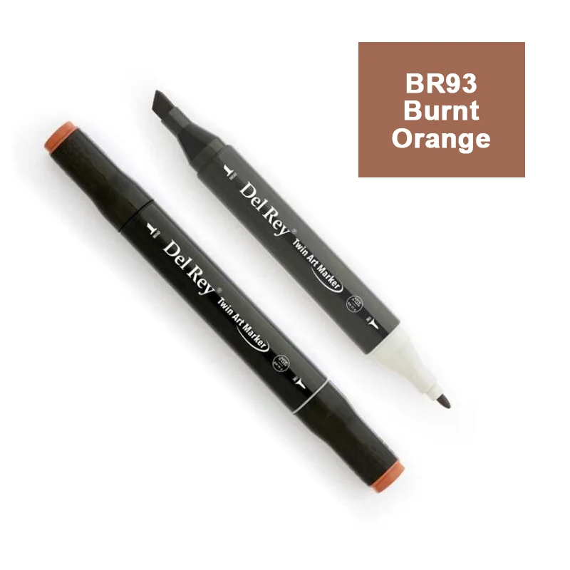 DEL REY TWIN MARKER BR93 BURNT ORANGE ÇİFT UÇLU GRAFİK KALEMİ MN-DR093 (Best)