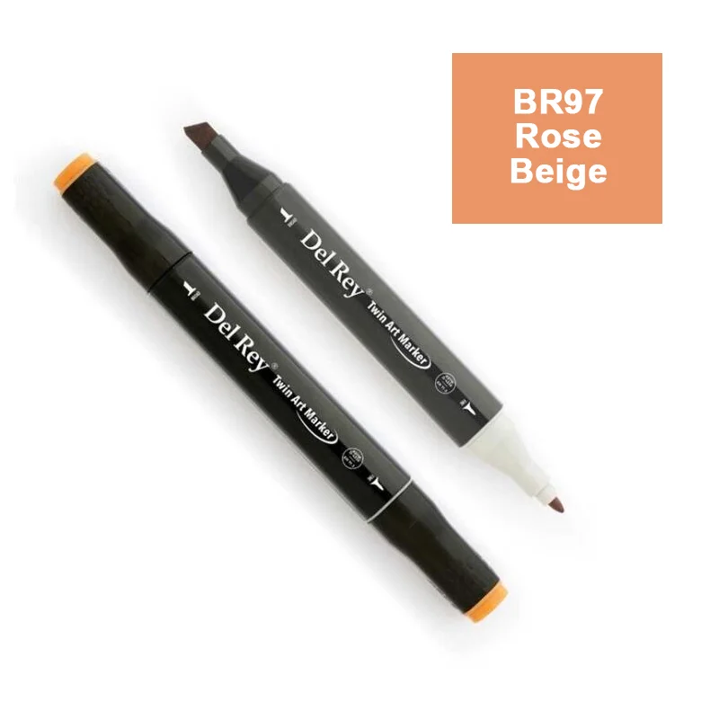 DEL REY TWIN MARKER BR97 ROSE BEİGE ÇİFT UÇLU GRAFİK KALEMİ MN-DR097 (Best)