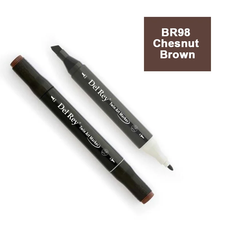 DEL REY TWIN MARKER BR98 CHESNUT BROWN ÇİFT UÇLU GRAFİK KALEMİ MN-DR098 (Best)