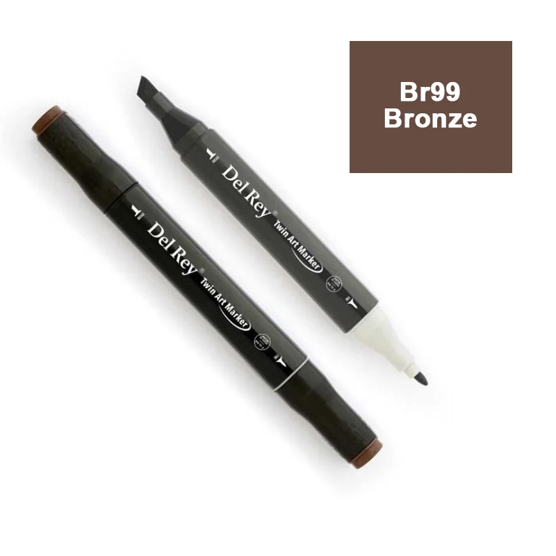 DEL REY TWIN MARKER BR99 BRONZE ÇİFT UÇLU GRAFİK KALEMİ MN-DR099 (Best)