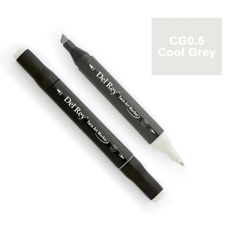 DEL REY TWIN MARKER CG0.5 COOL GREY ÇİFT UÇLU GRAFİK KALEMİ MN-DRCG0.5 (Best)