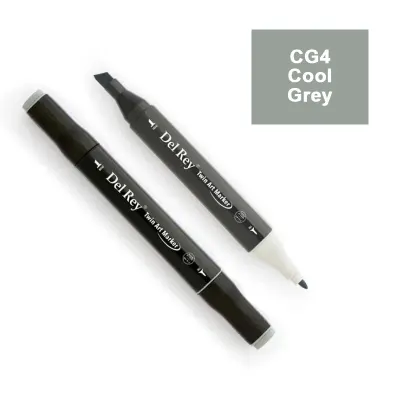 DEL REY TWIN MARKER CG4 COOL GREY ÇİFT UÇLU GRAFİK KALEMİ MN-DRCG4 (Best)