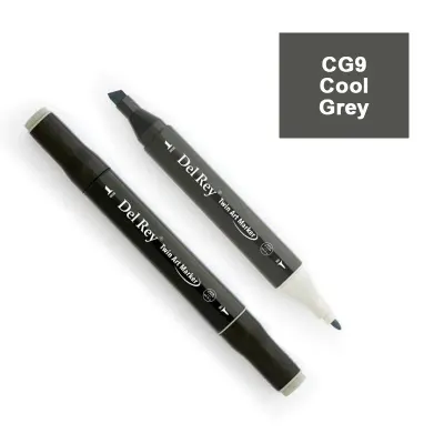 DEL REY TWIN MARKER CG9 COOL GREY ÇİFT UÇLU GRAFİK KALEMİ MN-DRCG9 (Best)