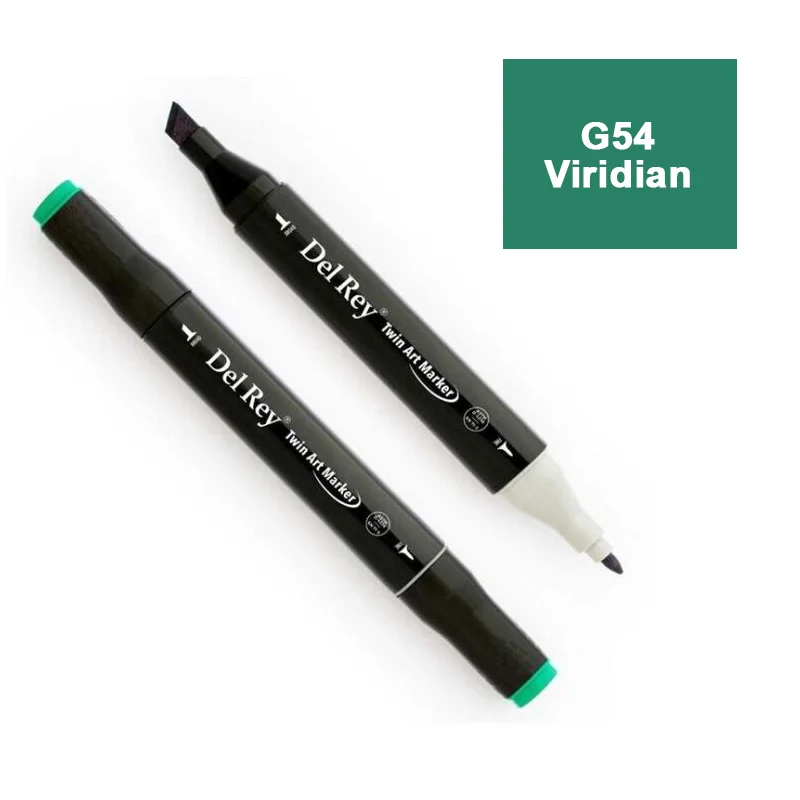 DEL REY TWIN MARKER G54 VİRİDİAN ÇİFT UÇLU GRAFİK KALEMİ MN-DR054 (Best)