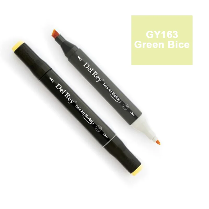 DEL REY TWIN MARKER GY163 GREEN BİCE ÇİFT UÇLU GRAFİK KALEMİ MN-DR163 (Best)