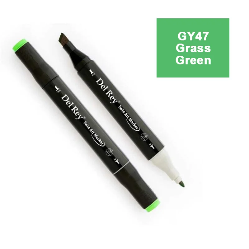 DEL REY TWIN MARKER GY47 GRASS GREEN ÇİFT UÇLU GRAFİK KALEMİ MN-DR047 (Best)