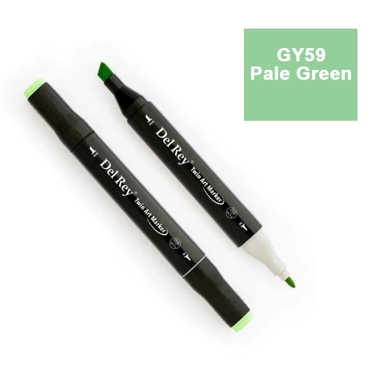 DEL REY TWIN MARKER GY59 PALE GREEN ÇİFT UÇLU GRAFİK KALEMİ MN-DR059 (Best)