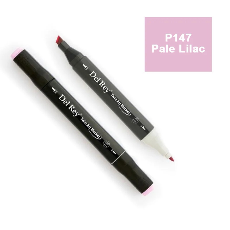 DEL REY TWIN MARKER P147 PALE LİLAC ÇİFT UÇLU GRAFİK KALEMİ MN-DR147 (Best)