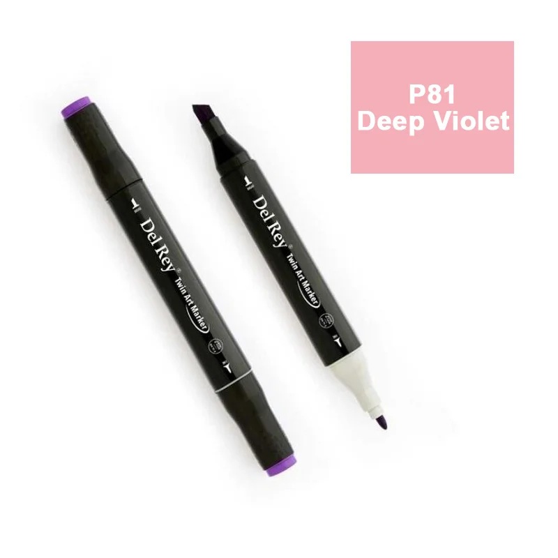 DEL REY TWIN MARKER P81 DEEP VİOLET ÇİFT UÇLU GRAFİK KALEMİ MN-DR081 (Best)