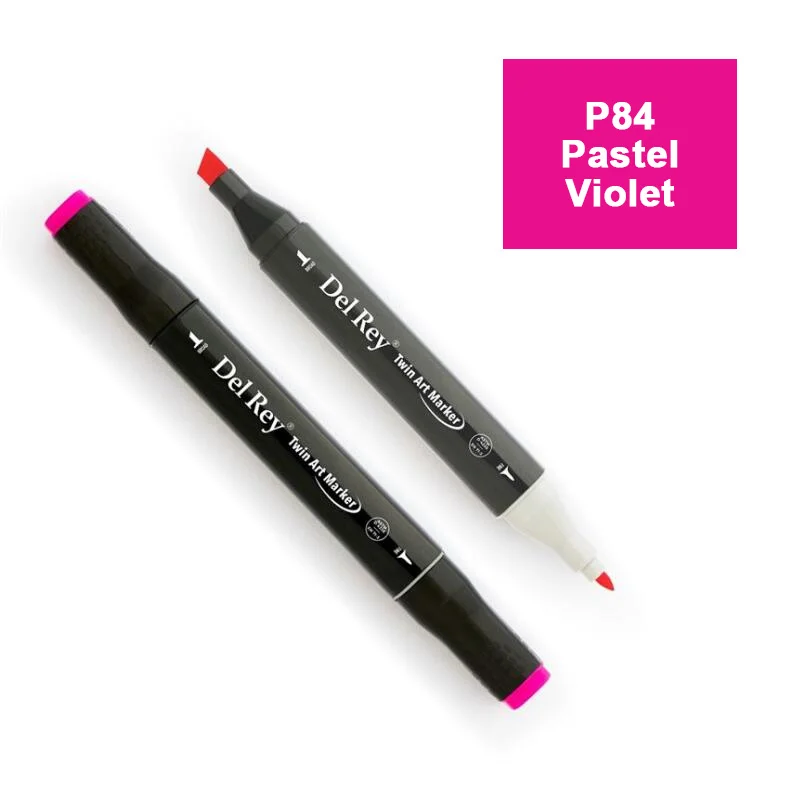 DEL REY TWIN MARKER P84 PASTEL VİOLET ÇİFT UÇLU GRAFİK KALEMİ MN-DR084 (Best)