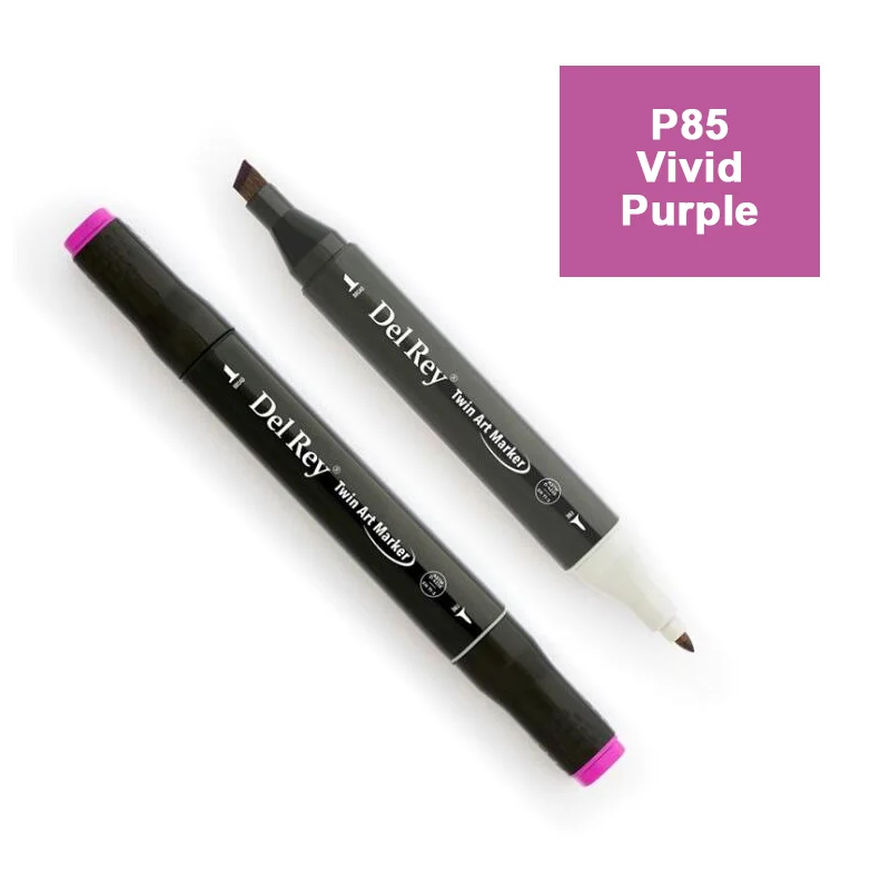 DEL REY TWIN MARKER P85 VİVİD PURPLE ÇİFT UÇLU GRAFİK KALEMİ MN-DR085 (Best)