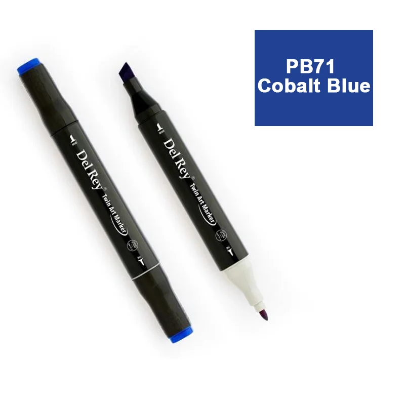 DEL REY TWIN MARKER PB71 COBALT BLUE ÇİFT UÇLU GRAFİK KALEMİ MN-DR071 (Best)